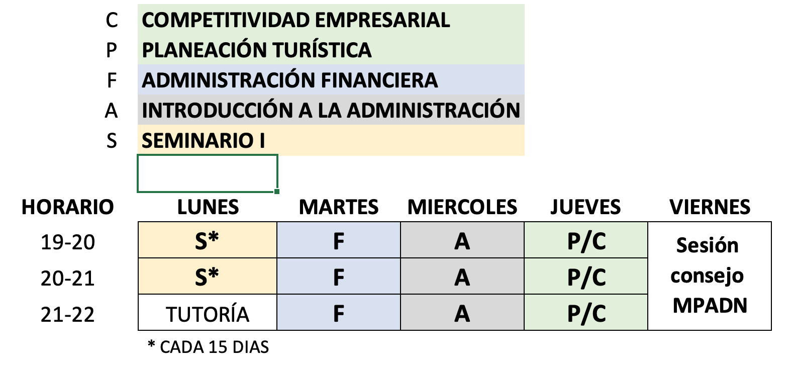 Horario MAN